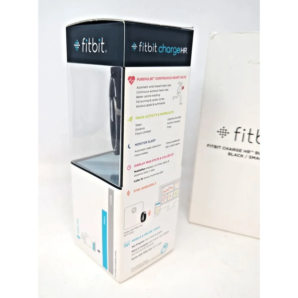 Fitbit Charge HR Bundle Pack Wireless Activity Wristband - Black Size Small New